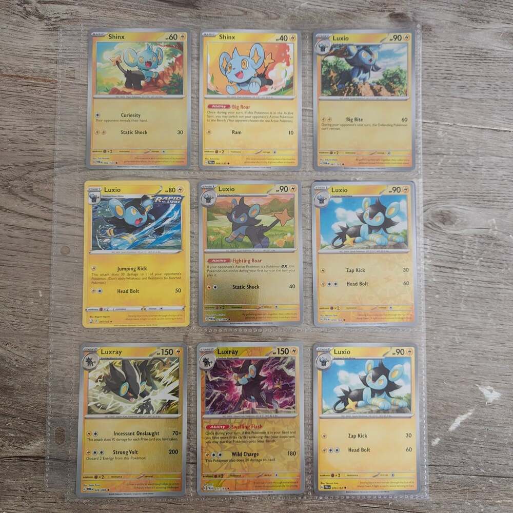 Pokemon Card Lot Shinx Luxio Luxray 9 Cards Evolution Set Playset TCG English